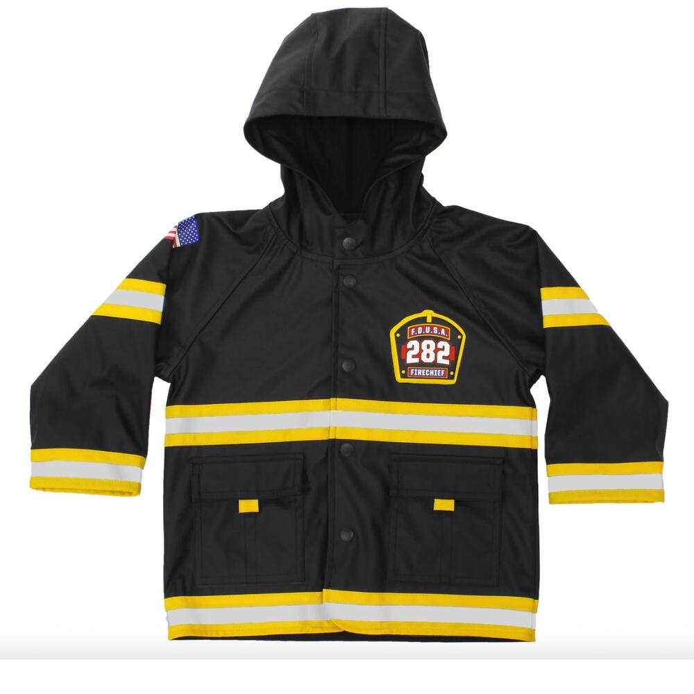Western Chief F.D.U.S.A. 282 Firechief Jr Fire Fighter Rain Jacket Sz 7